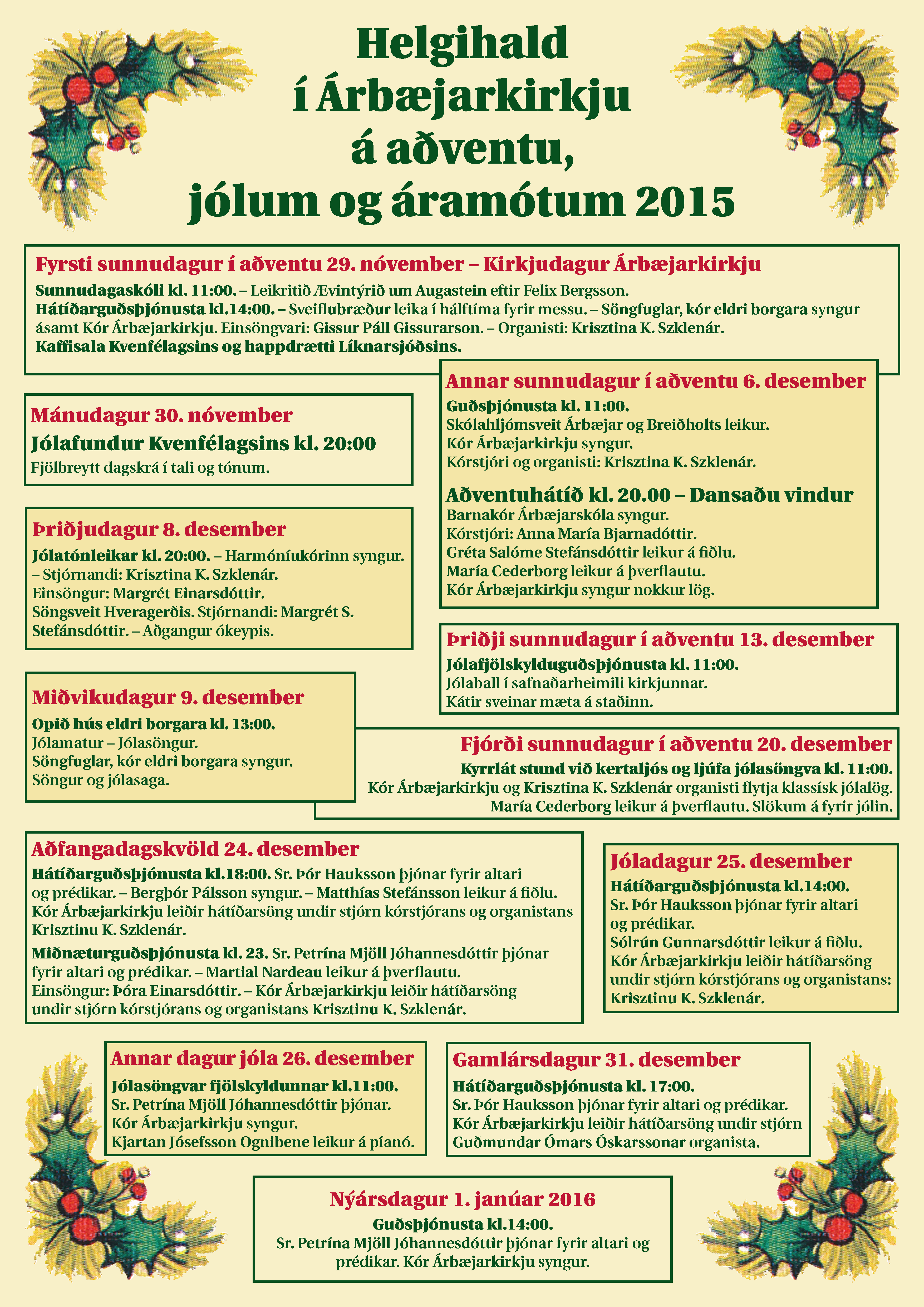 Plakat Árbæjarkirkja